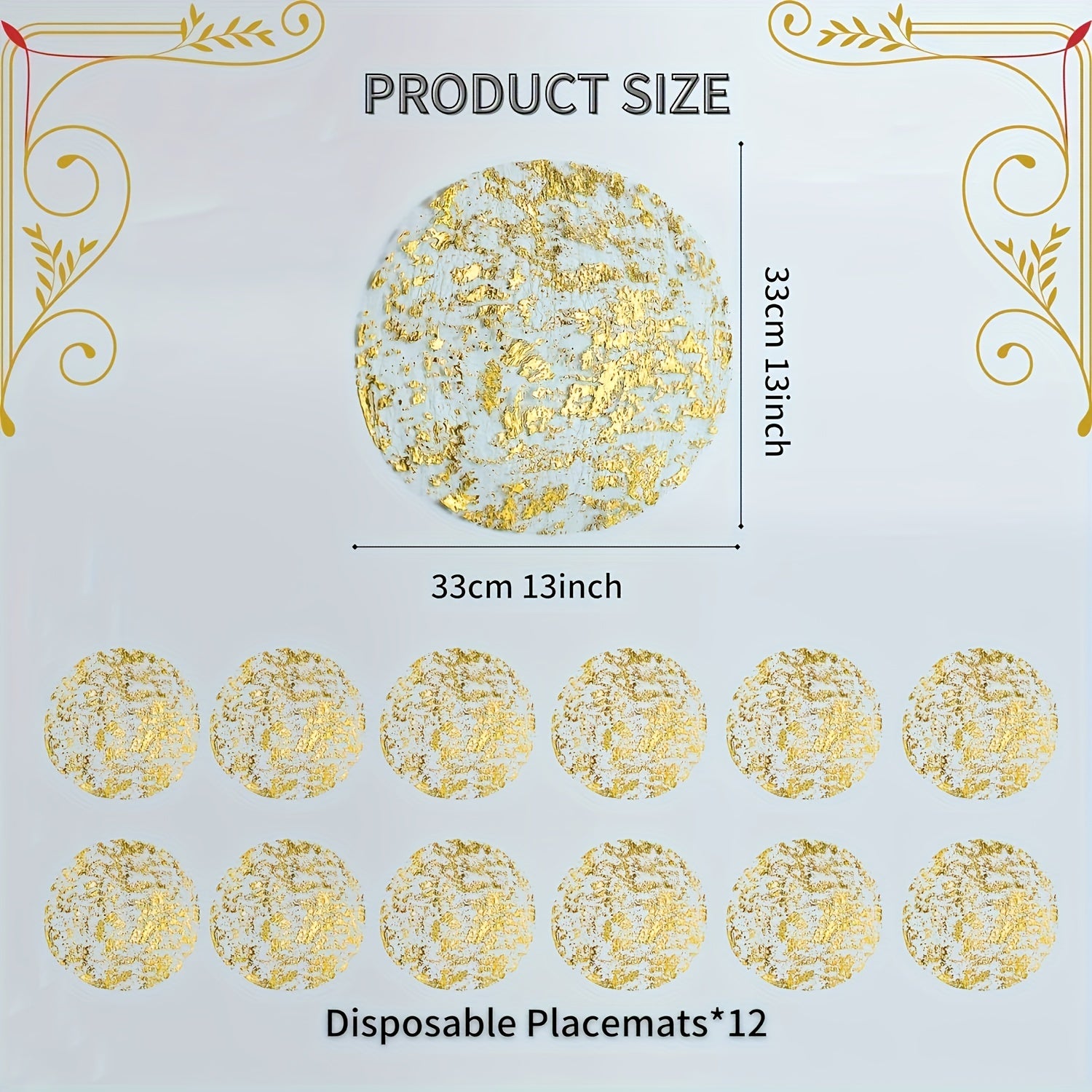 Juego de 50 posavasos redondos desechables dorados para bodas, cumpleaños y decoración del hogar