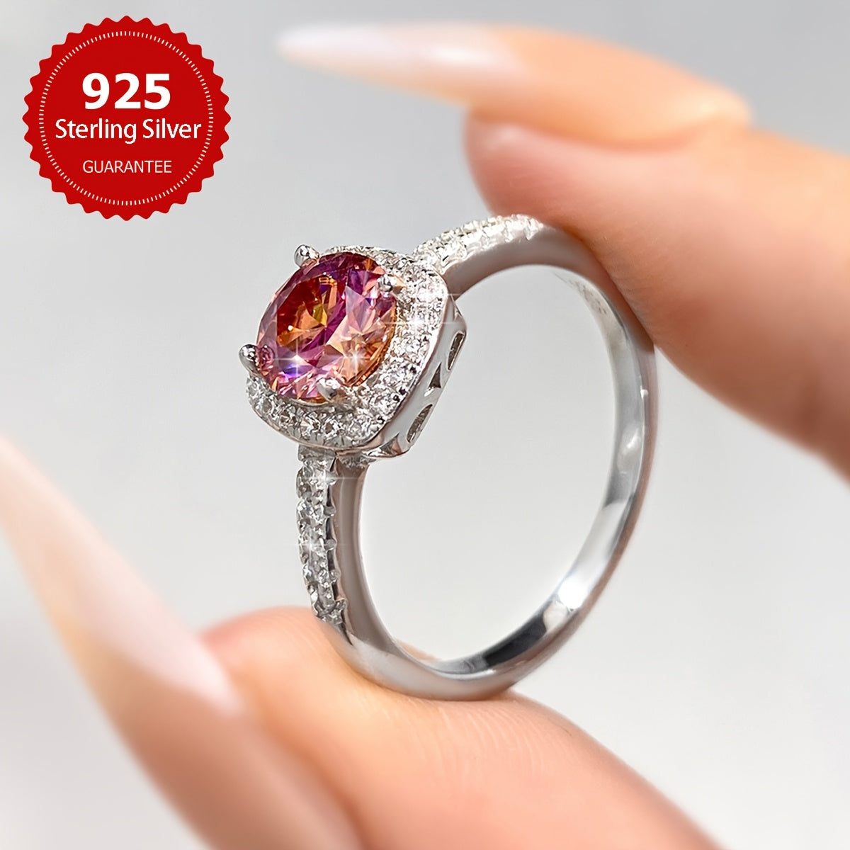 Sterling Silver Baguette Moissanite Ring for Women Wedding Engagement Anniversary