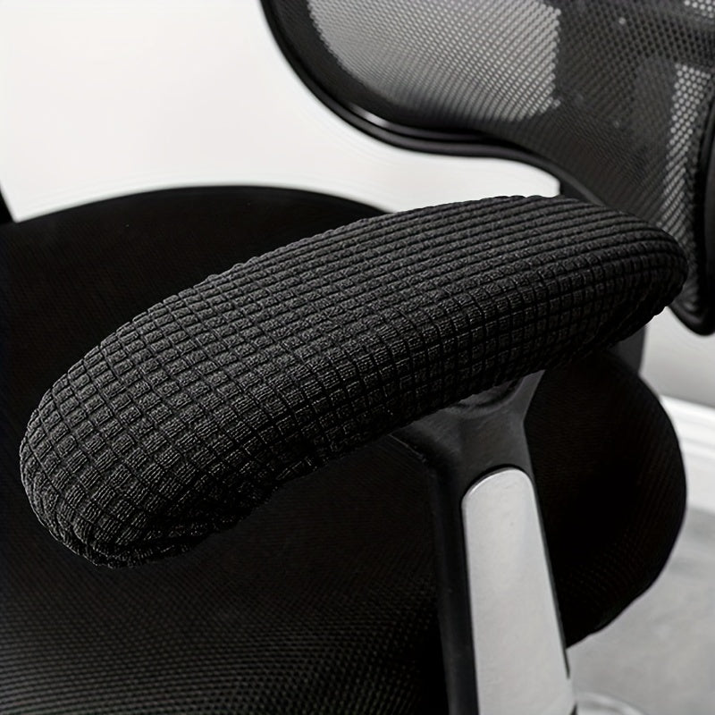 2pc Stretchable Fleece Armrest Covers for Gaming and Office Chairs Beige and Colors