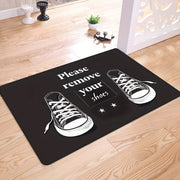 Polyester Doormat Set with Please Remove Your Shoes Design Non-Slip Machine Washable Indoor Home Decor