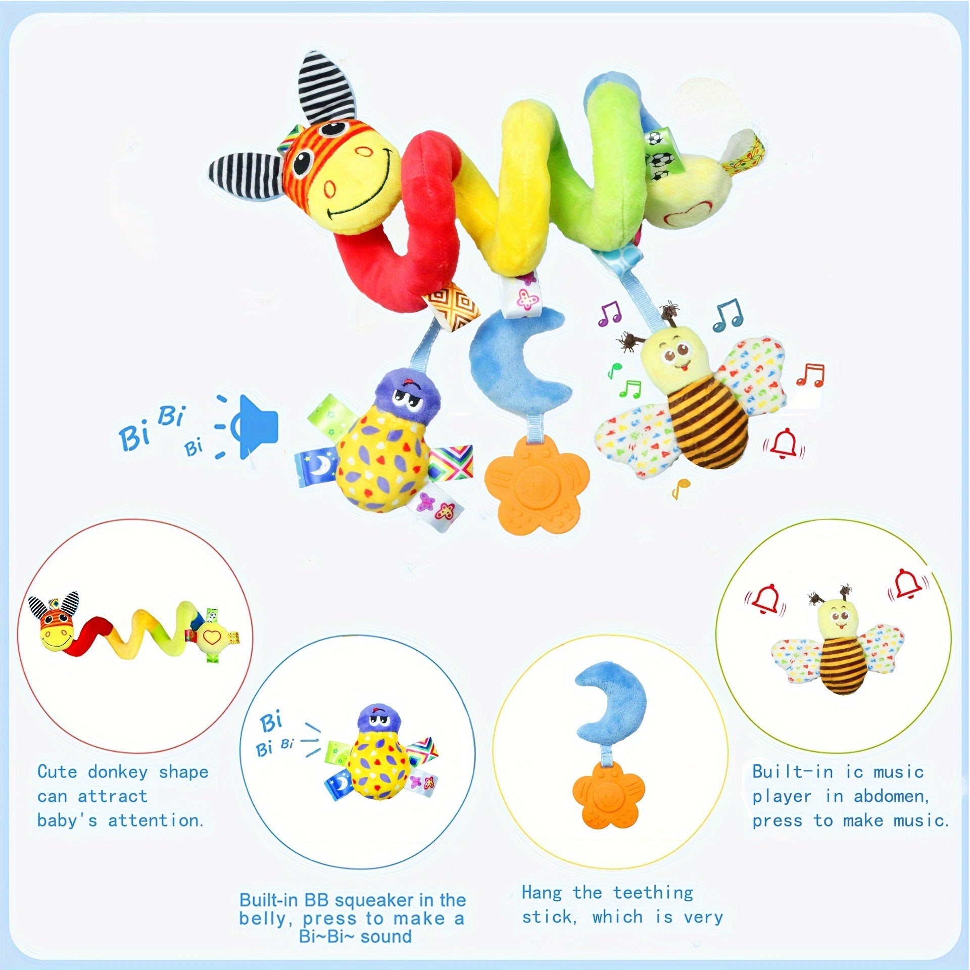 Sariq chiziqli plush eshak o'yinchoq, qo'ng'iroq bilan, bolalar xonasi dekoratsiyasi uchun mukammal - Interaktiv va yoqimli - Kichik bolalar uchun xavfsizlik va qulaylik uchun o'rash mumkin bo'lgan.