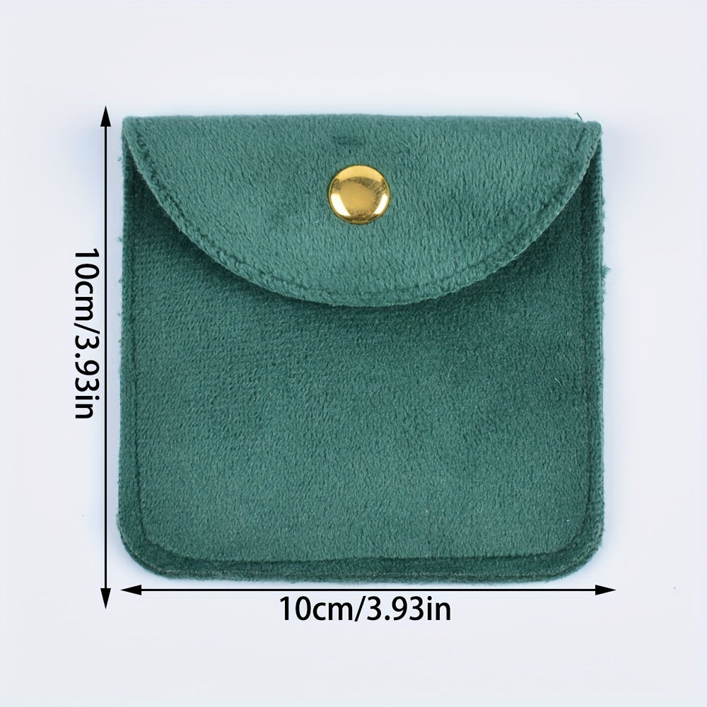 Set of 6 Velvet Jewelry Pouches with Suede Drawstring Bags for Watches Rings Earrings and Accessories