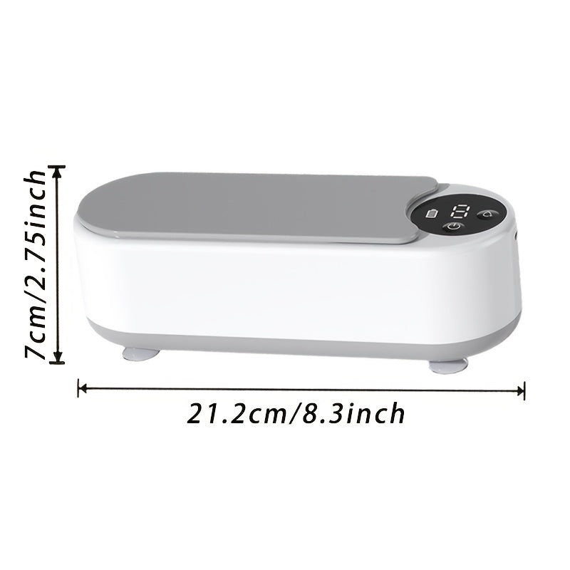 USB Rechargeable Deep Cleaning Machine for Glasses Jewelry Watches Portable Vibration Cleaner White Gray