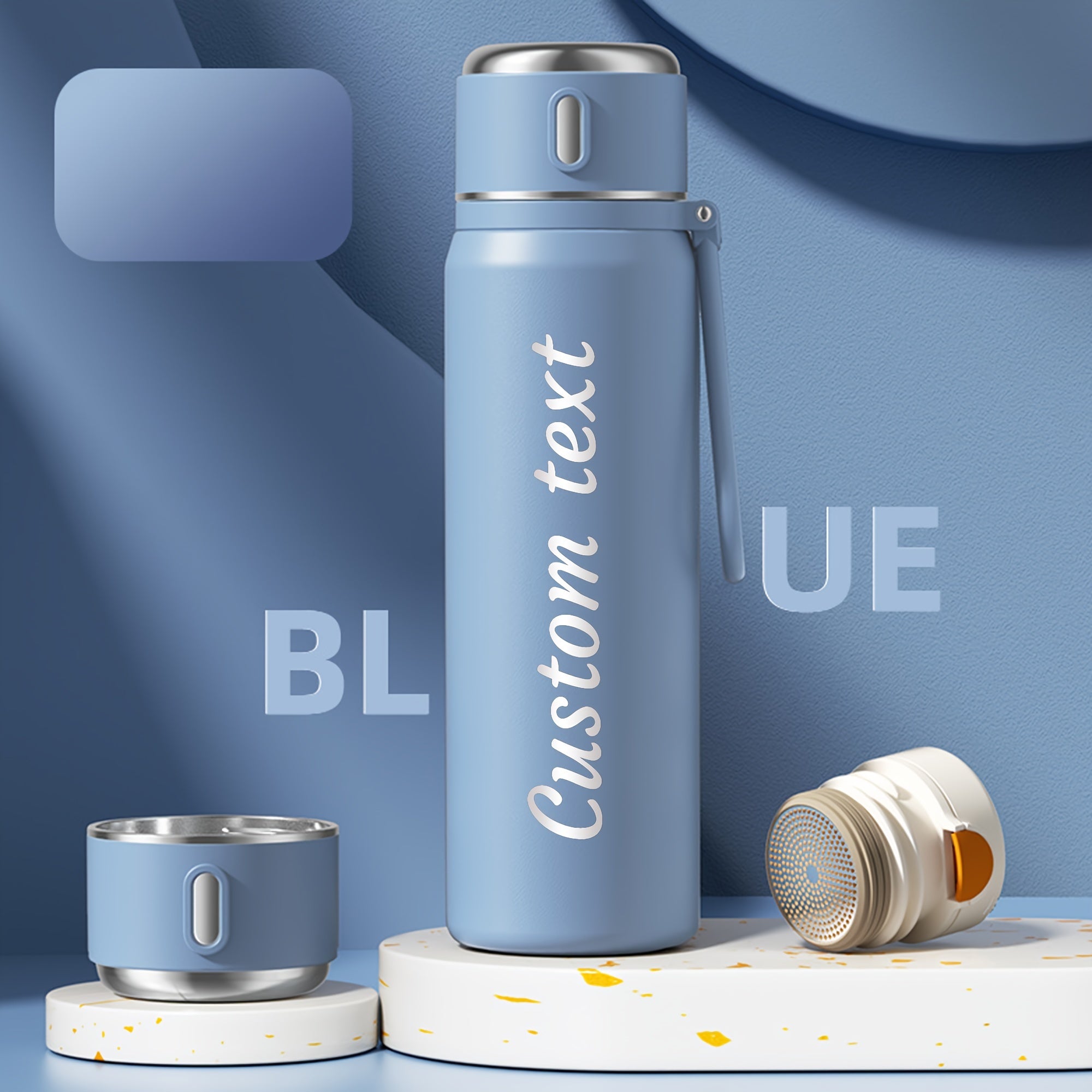 Personalized Stainless Steel Water Bottle 550ml 18.6oz Laser Engraved