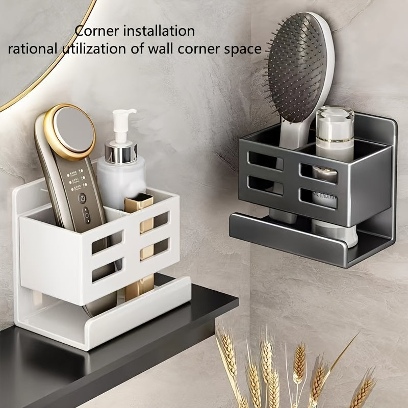 Plastic Wall-Mounted Cosmetic Storage Rack Large Capacity Easy Installation Bathroom