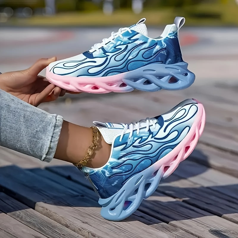 Women's All-Season Lightweight EVA Running Shoes Blue Pink Gradient