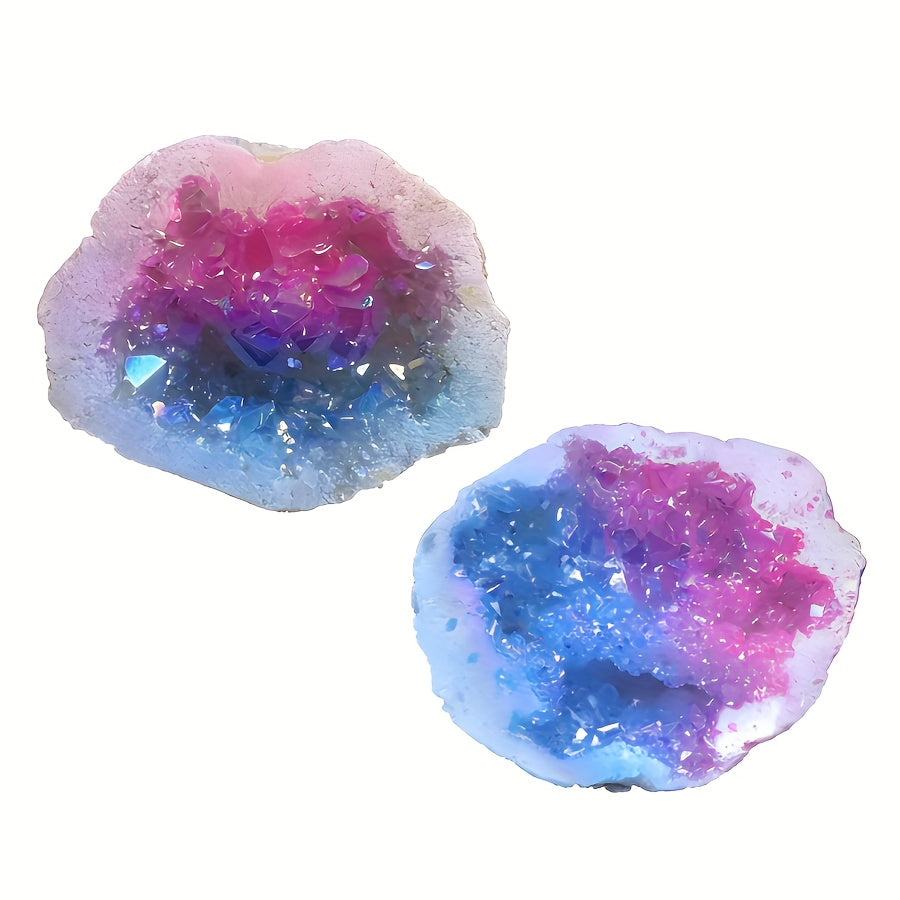 Aqagat Kristal Geode Dekor Tabiiy Elektrolangan Tosh Uy Sovgʻa