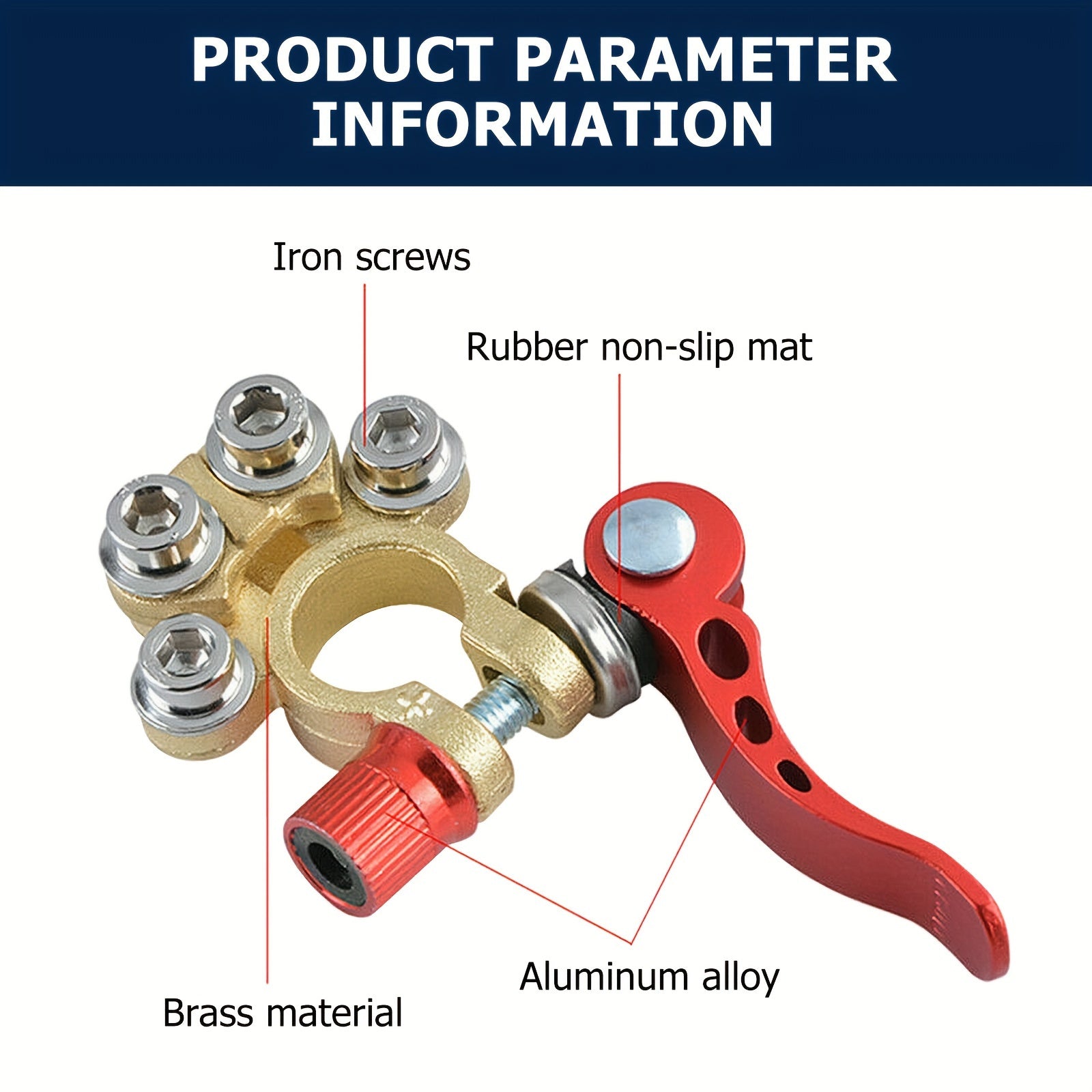 2Pcs Battery Quick Release Disassembly Clips Zinc Alloy Car Battery Terminal Connectors