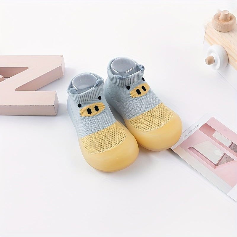Baby Boys Girls Slip-On Shoes with Non-Slip Rubber Sole and Breathable Fabric for Indoor Outdoor Spring Autumn