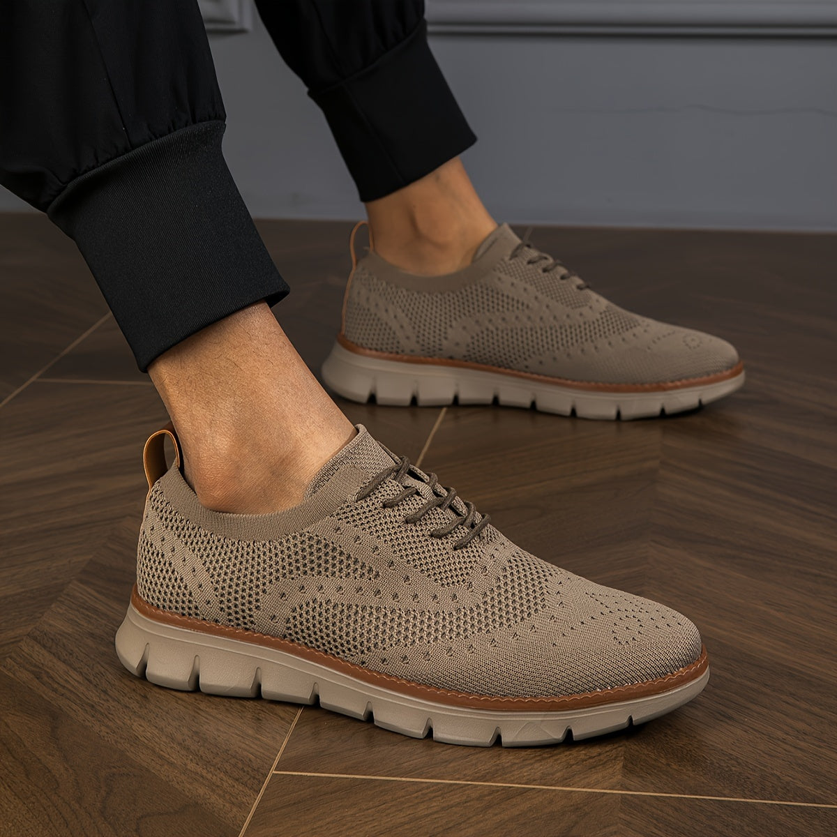 Men's Plus Size Breathable Fabric Sneakers with Non-Slip Soles for Outdoor Activities