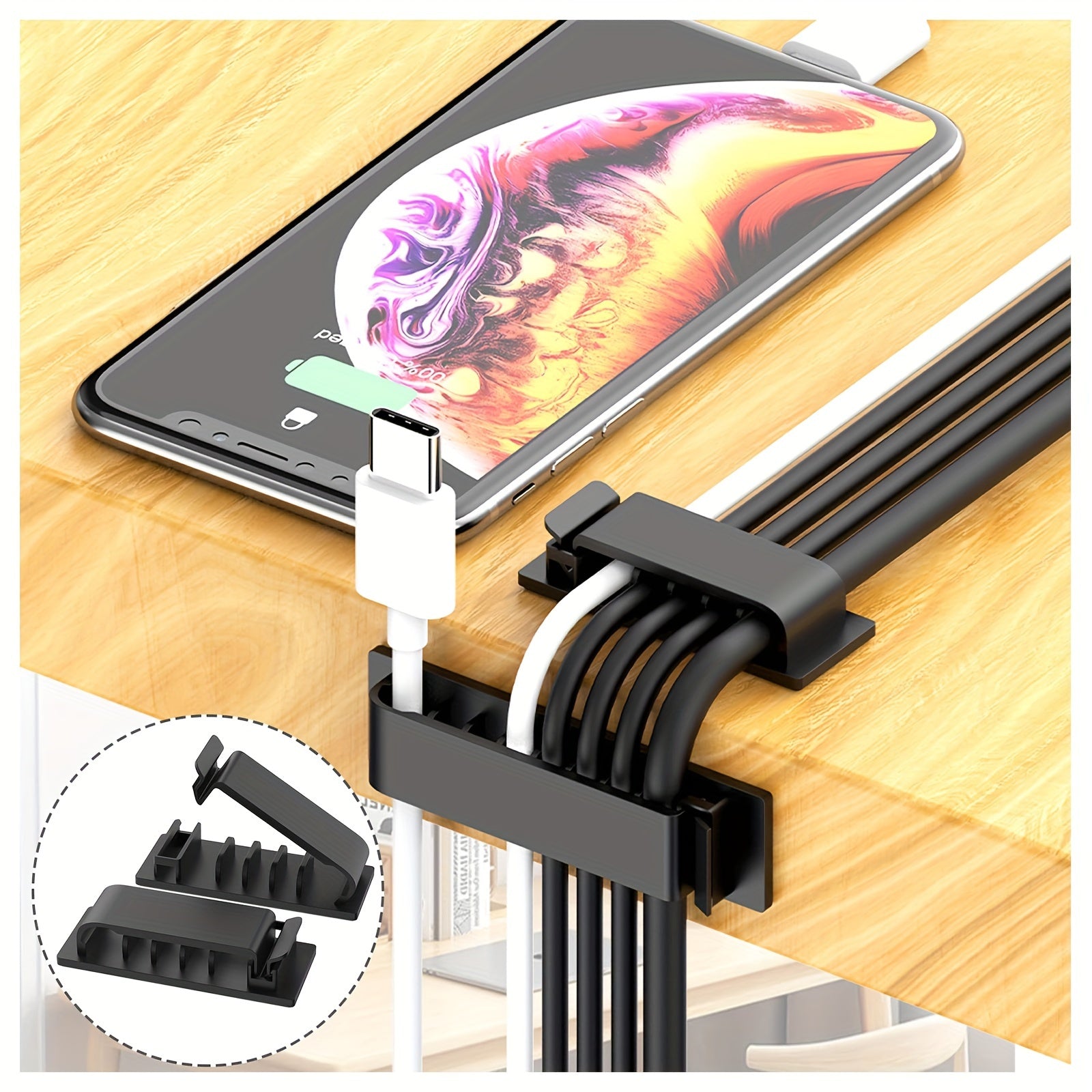 302-компонентный черный комплект для организации кабелей с рукавами, зажимами, держателями, органайзерами, ремнями, стяжками, креплениями