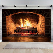 Elegant Polyester Fabric Backdrop for Living Room Fireplace Holiday Decor
