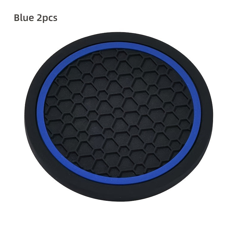 2PCS Car Coasters Honeycomb Pattern Non-slip Dustproof Drink Holder Protector