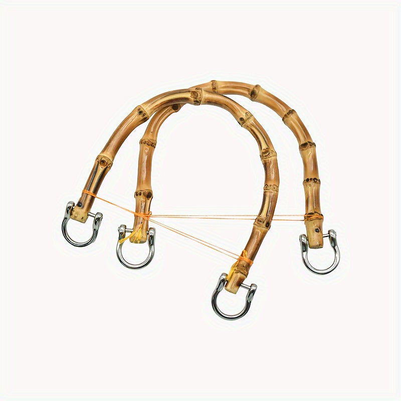 Bamboo Handle Rings for Handbags and Luggage, Handmade Wooden Accessories