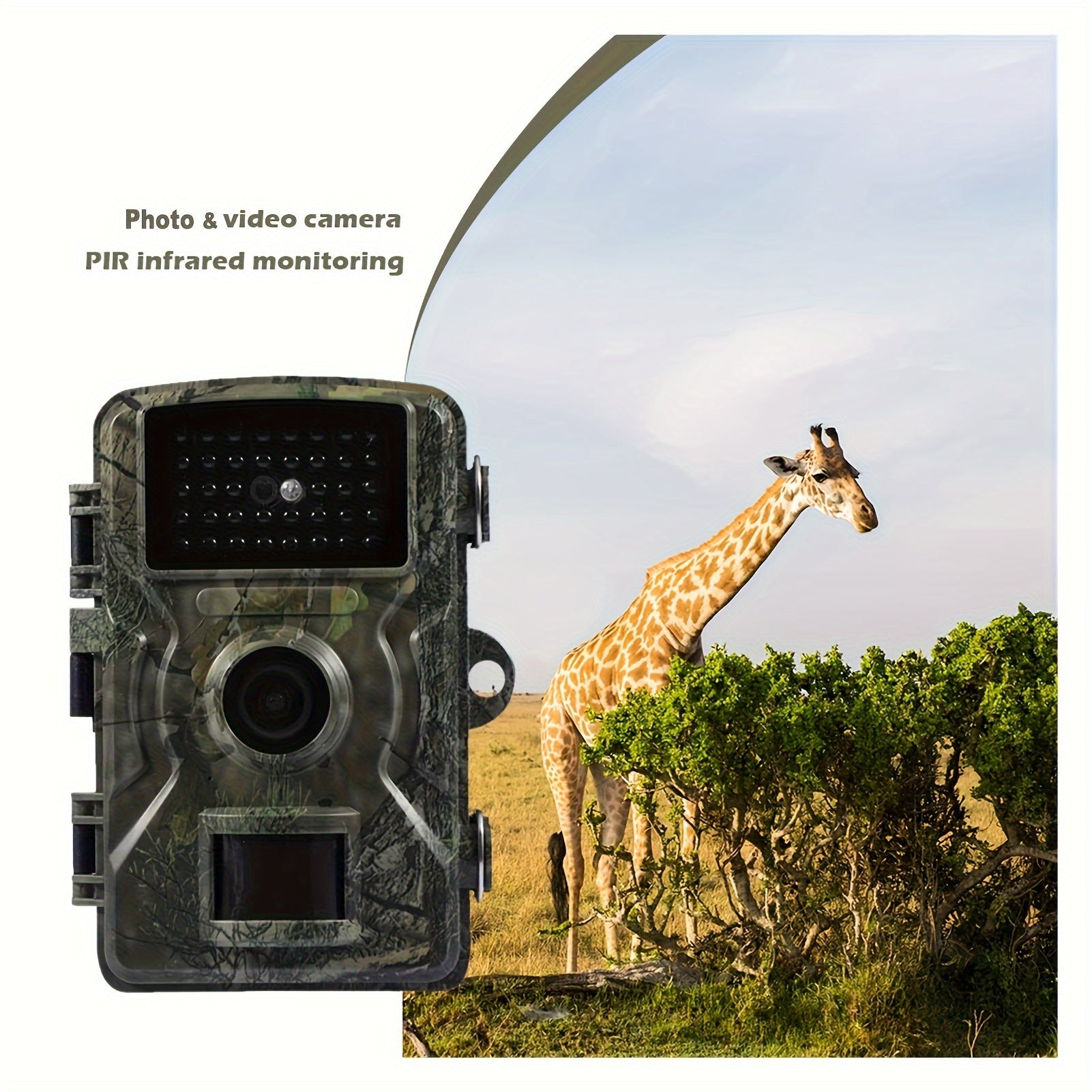 HD Trail Camera with 2-Inch Screen Night Vision PIR 10M Motion Activated Security Cam