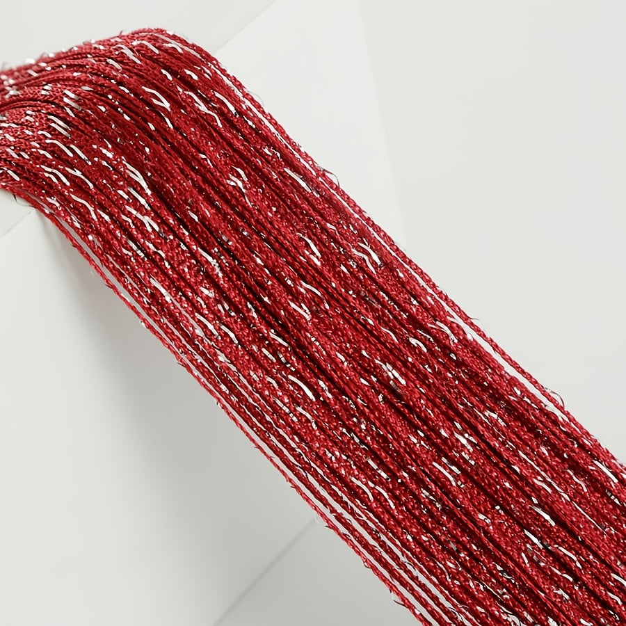 Orange and Yellow Beaded Curtain Polyester Sheer Door Hanging for Living Room Bedroom Wedding Entrance