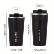 Insulated Stainless Steel Travel Mug 380ml 510ml Double Wall Hot Cold Reusable