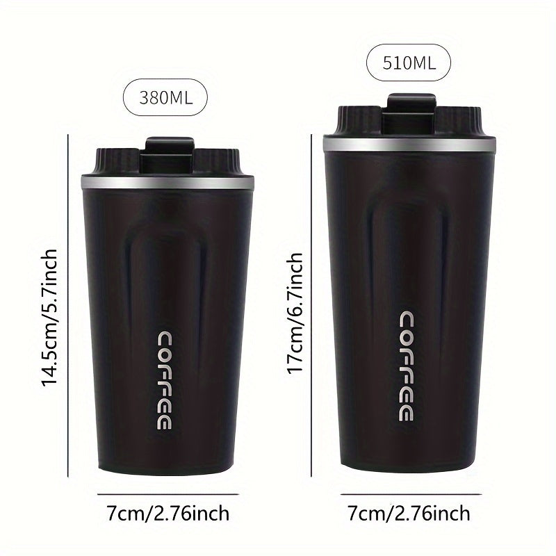Insulated Stainless Steel Travel Mug 380ml 510ml Double Wall Hot Cold Reusable