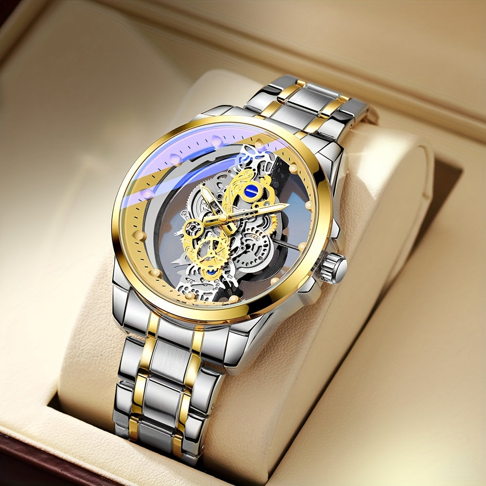 Men's Quartz Watch with Steel Strap and Sleek Design for Daily Wear