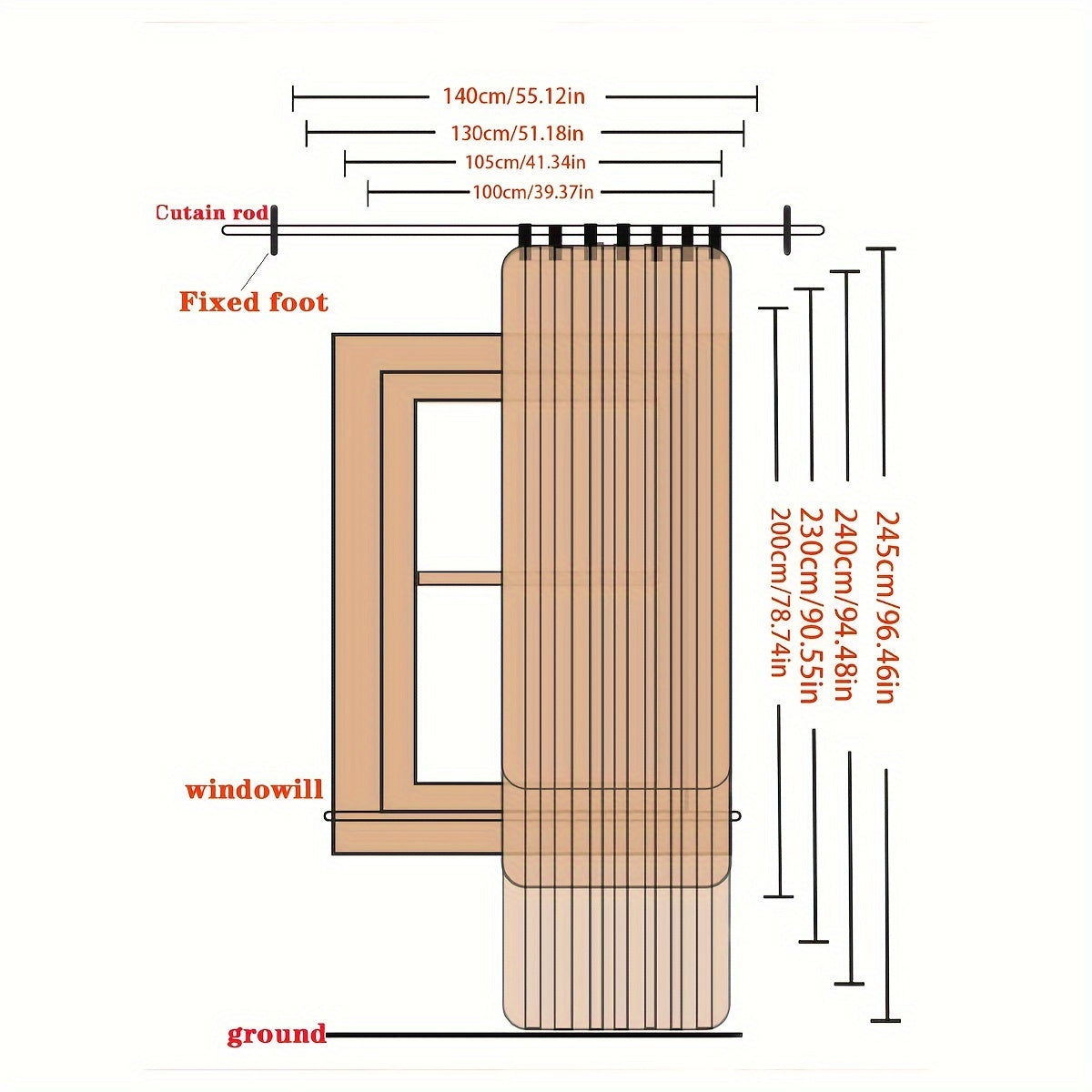 Green Eucalyptus Leaves Kitchen Curtain with Floral Watercolor Design 69.85x99.06 cm