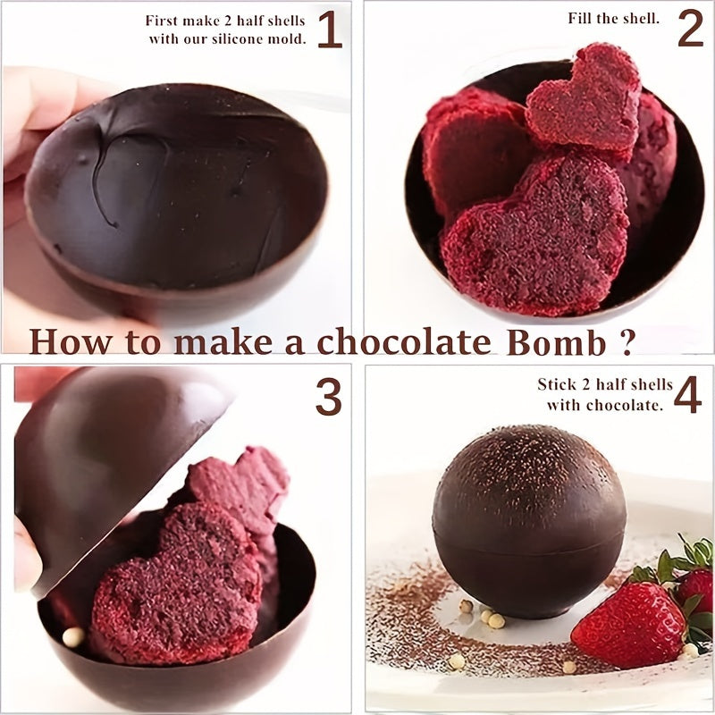 Semi Sphere Silicone Mold for Chocolate, Fat Bombs, Cake, Jelly, Dome Mousse 70mm