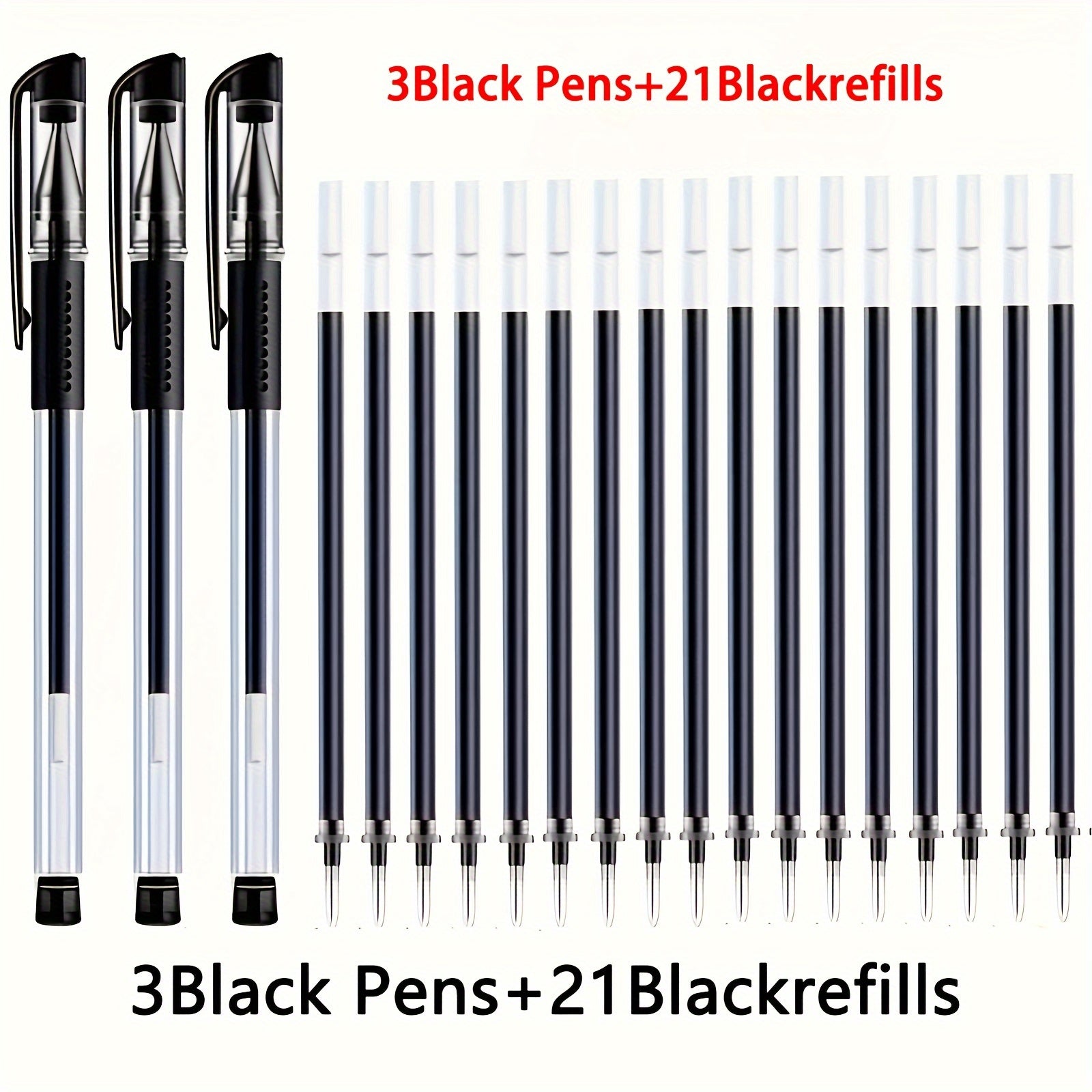 24-Pack Gel Ink Rollerball Pens 0.5mm Medium Point Waterproof Quick Dry Washable Office School