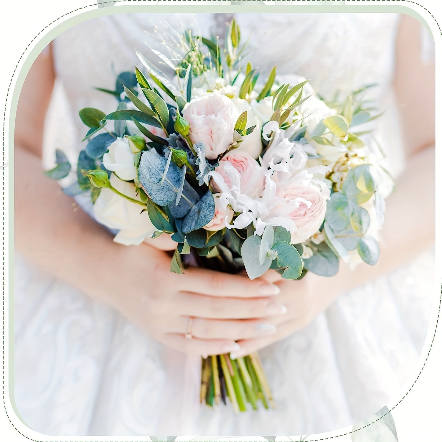 30 Pcs Artificial Silvery Eucalyptus Leaves Stems for Wedding Decor Vase Arrangement