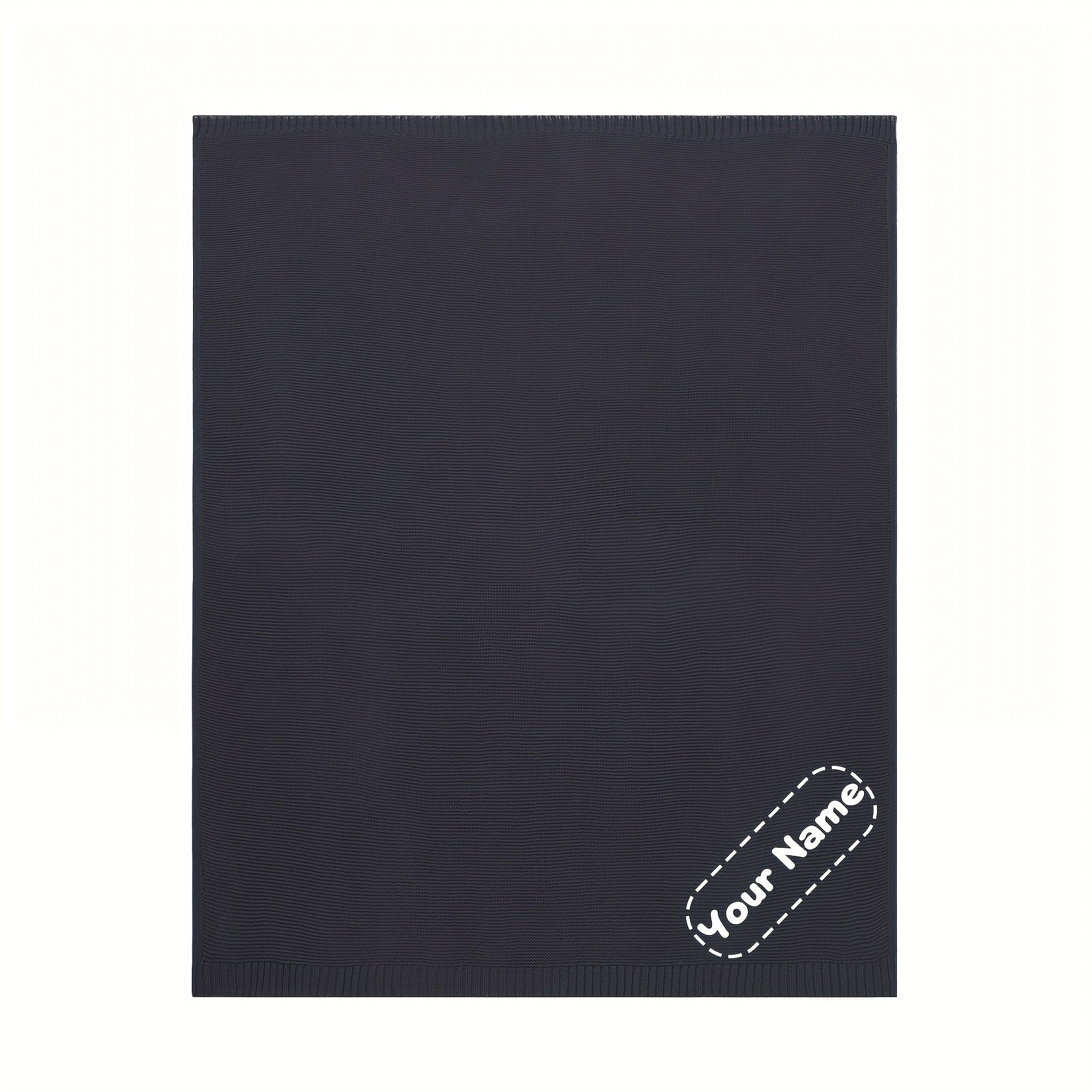 Personalized Name Blanket Soft Acrylic Knit 100x80cm Cozy Gift for All Seasons