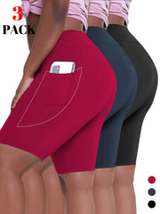 Conjunto de pantalones cortos cortos para mujer, transpirable, poliéster, talla grande, ropa deportiva de verano