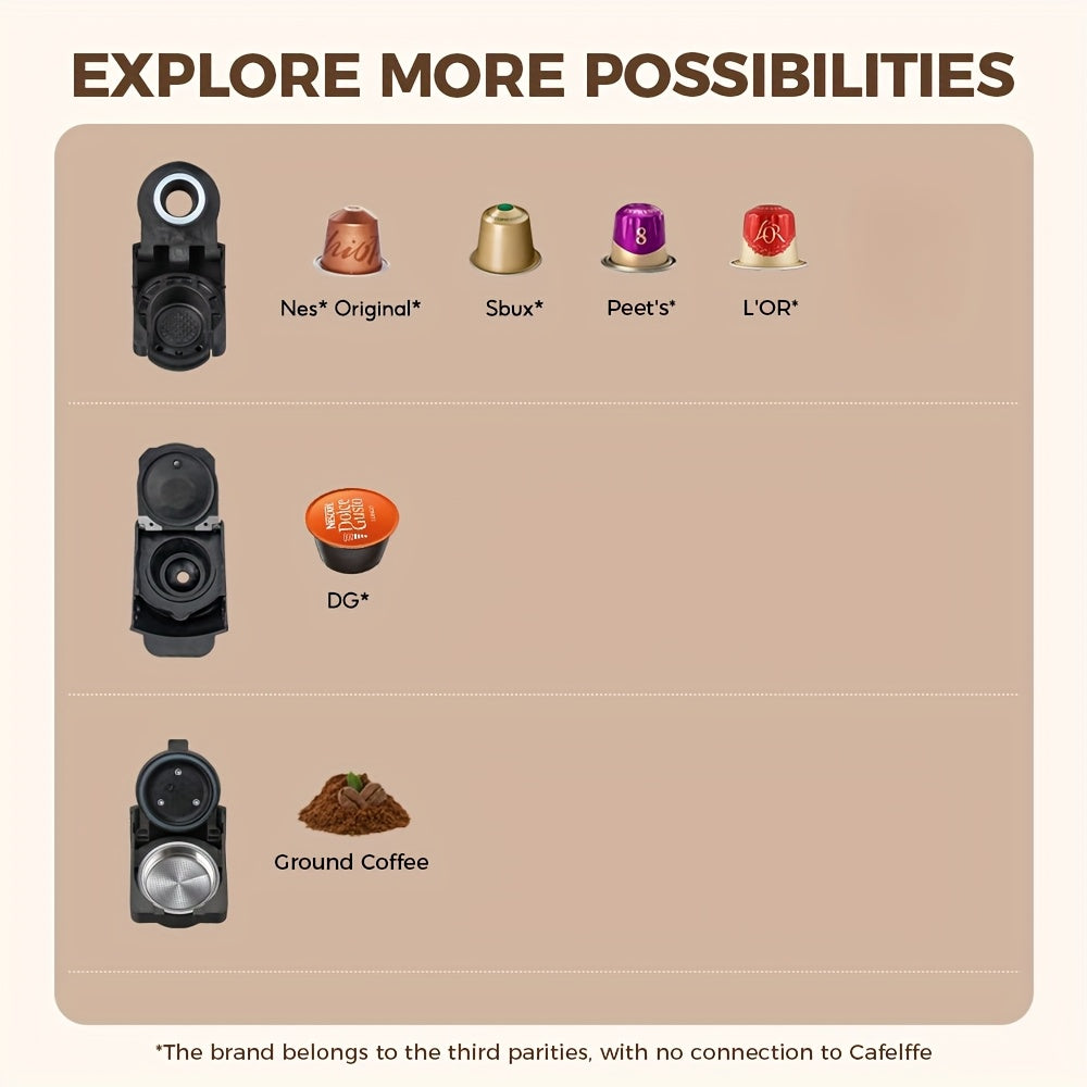 Coffee Maker Hot Cold Brew Capsule Coffee Machine 600ml Removable Water Tank