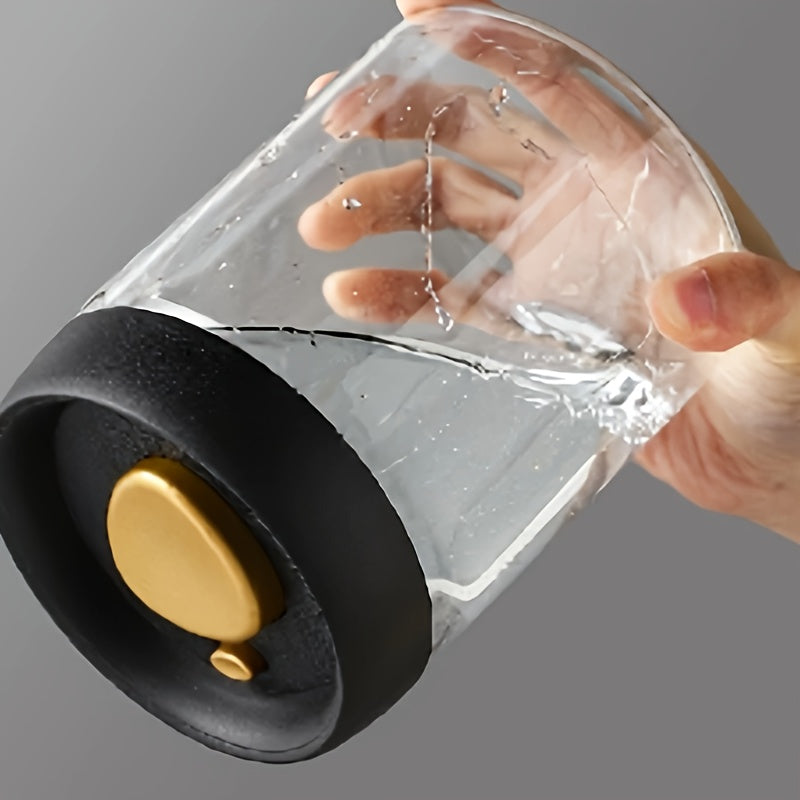 Airtight Glass Storage Jar High Borosilicate Kitchen Organizer Black Lid