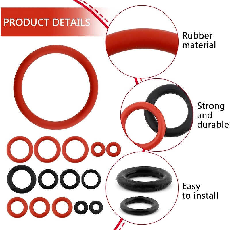 Espresso Machine Maintenance Kit with 15 Anti-Leakage Valve O-Rings Durable Rubber