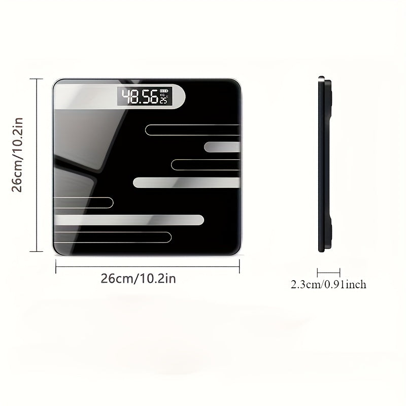 1 dona minimalist moda raqamli vazn o‘lchagich LCD displey bilan, batareya bilan ishlaydi, hammom uchun ideal.