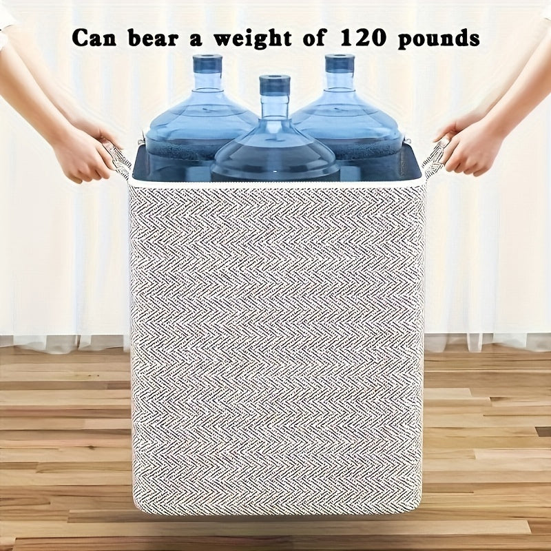 Extra Large Foldable Laundry Basket with Lid Waterproof Fabric Handles 54 KG