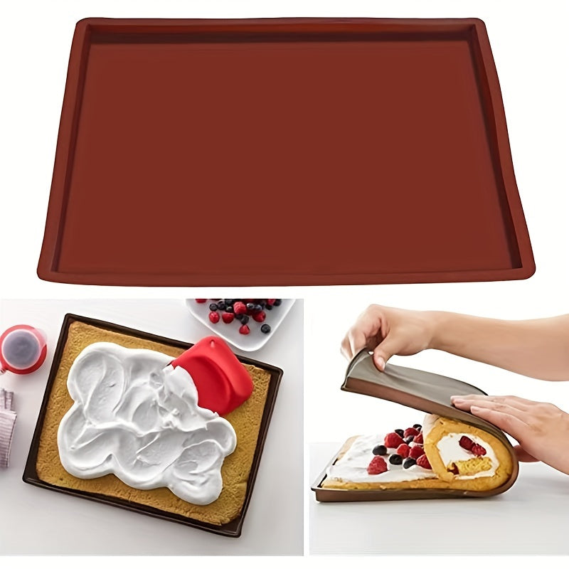 Silicone Swiss Roll Cake Mat Flexible Baking Tray Heat Resistant Jelly Roll Pan