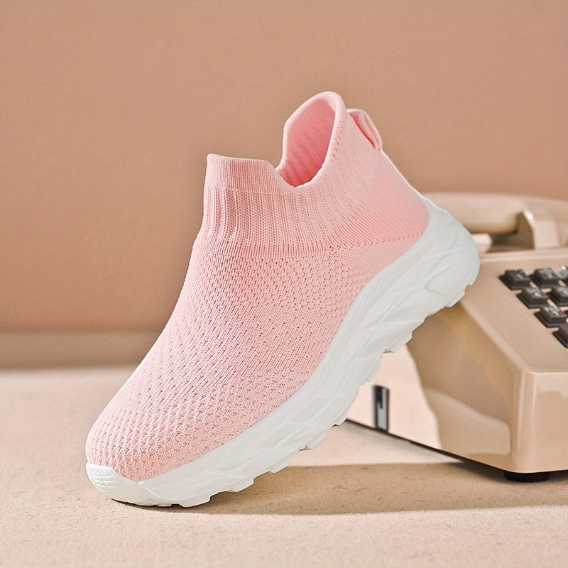 Kids' Slip-On Sneakers with Breathable Knit Upper Lightweight EVA Sole Non-Slip Rubber All-Season Casual