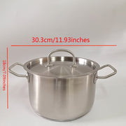 Stainless Steel Soup Pot with Lid, Durable, Easy to Clean, 4 Quart