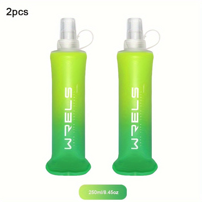 Collapsible Silicone Water Bottles 8.5oz and 17oz BPA-Free for Running Hiking Cycling