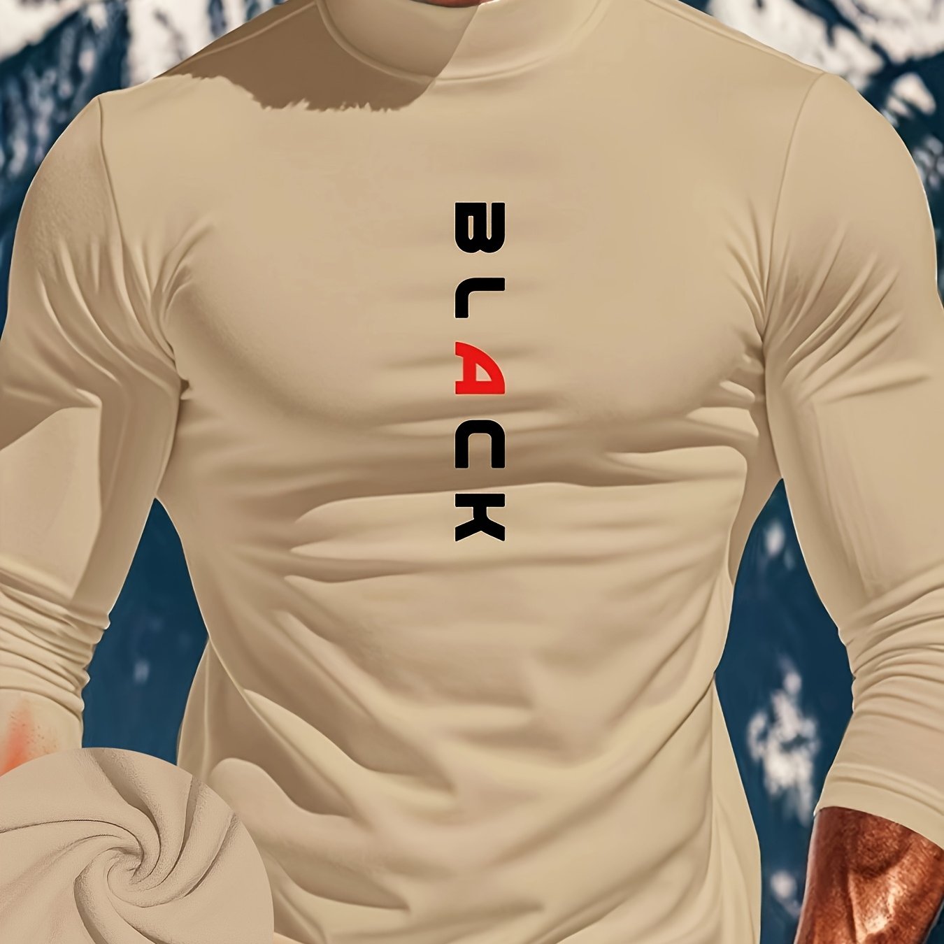 Sudadera de cuello alto elástico para hombre, ropa deportiva de manga larga para otoño e invierno