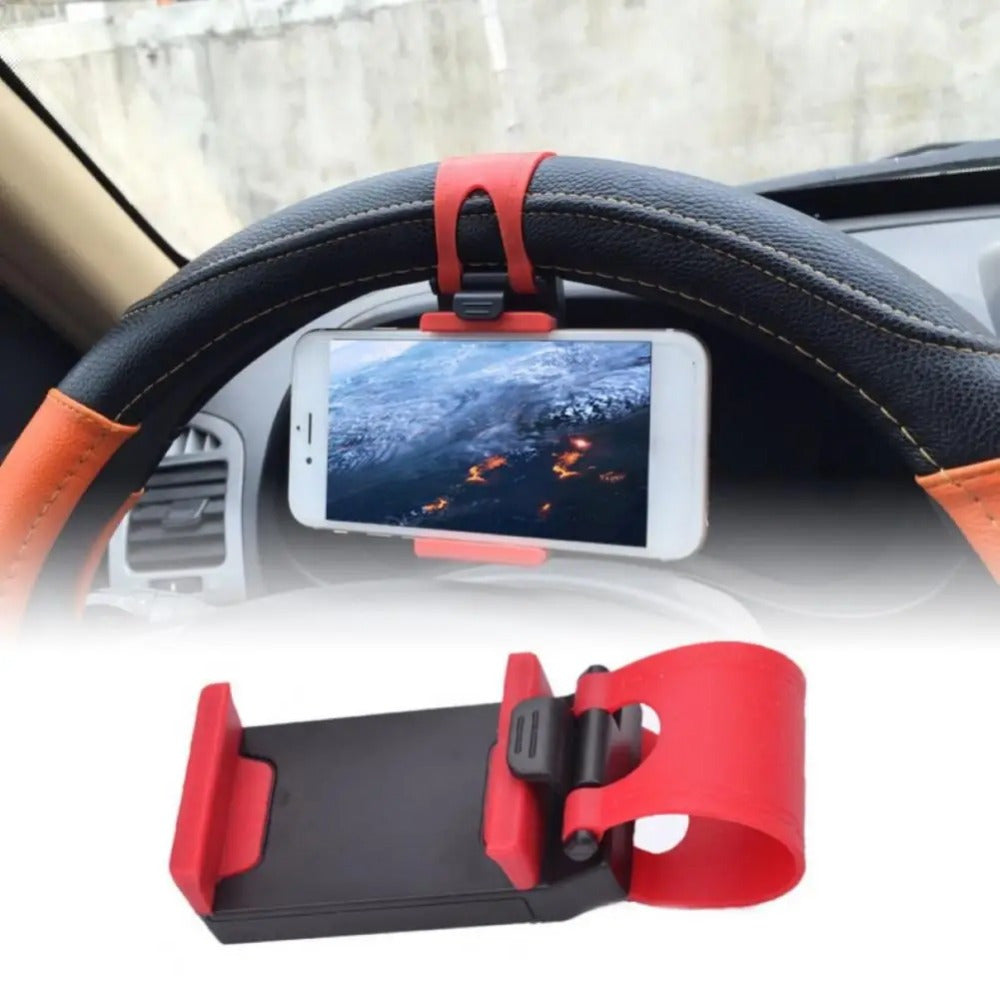 Car Steering Wheel Phone Holder Durable ABS Mount for Navigation and Calls