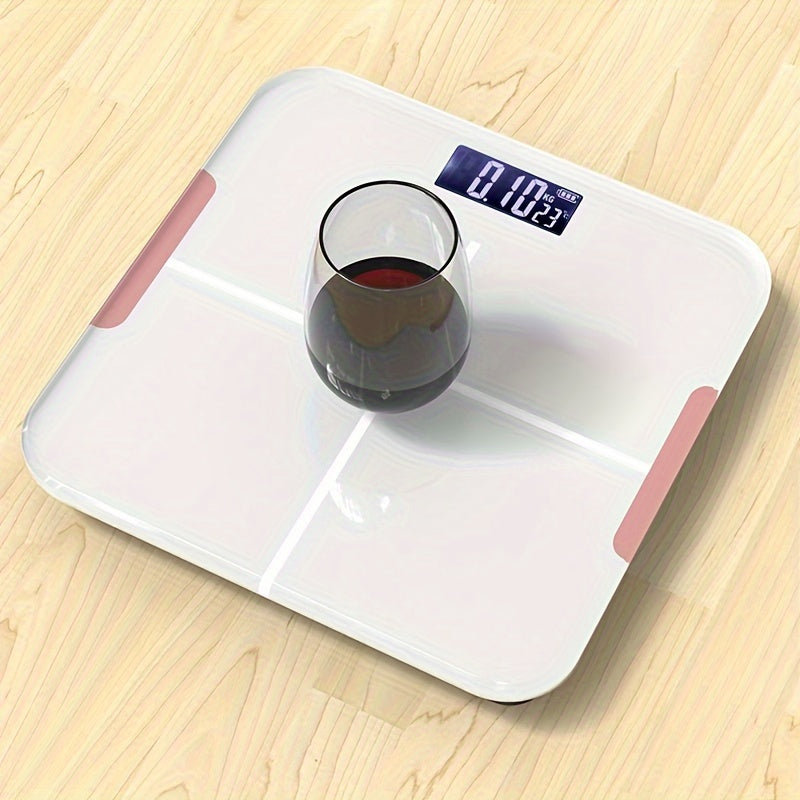 LED displeyli aqlli raqamli vazn, simsiz tana tarkibi analizatori, 25 ma'lumot nuqtasi, batareya bilan ishlovchi, ilova bilan ulanish - batareyalar kiritilmagan.