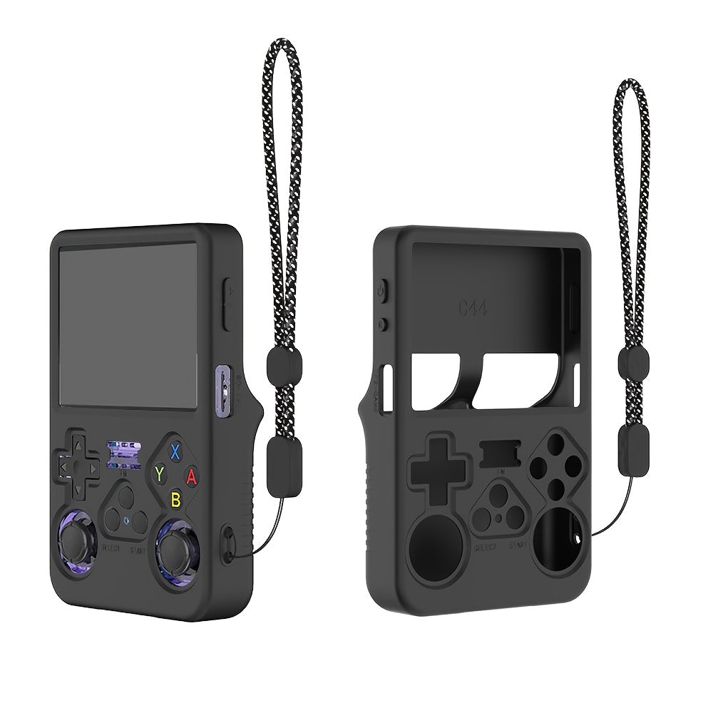 Game Console Silicone Case Black Shockproof Anti-Drop for R36S Handheld