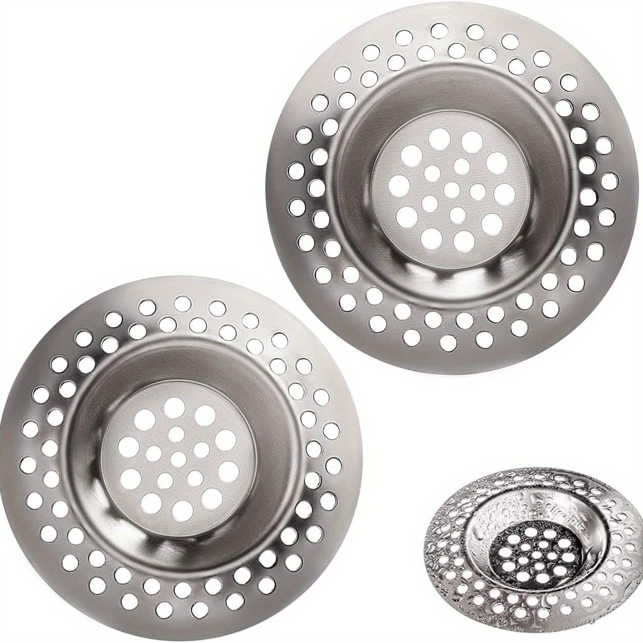 Stainless Steel Sink Strainer Plug for Kitchen and Bathroom Hair Catcher 2.9 Inches