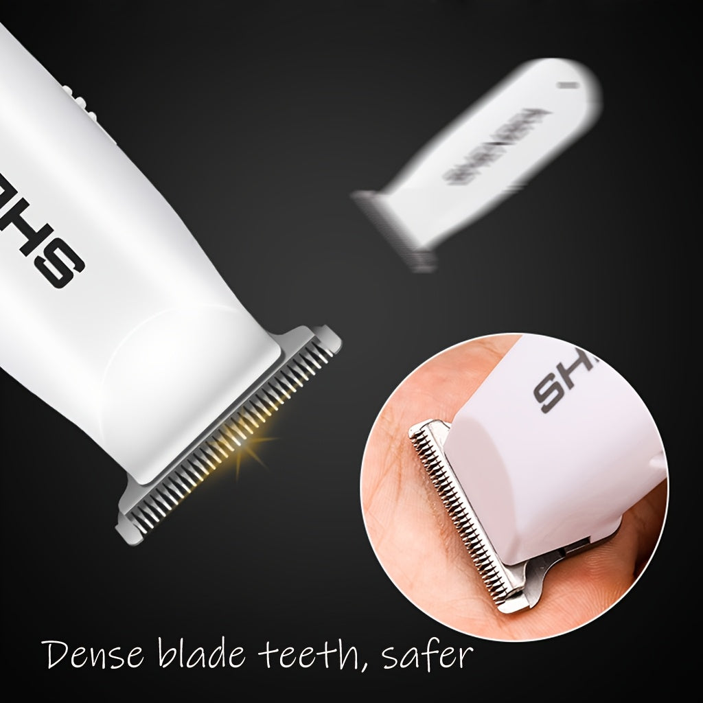 Compact portable electric hair clipper for men long battery life USB rechargeable includes 3 combs