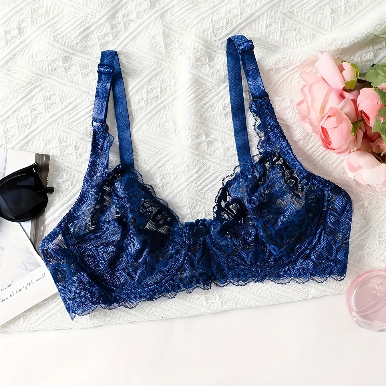Women's Floral Lace Underwire Bra Lingerie for Women