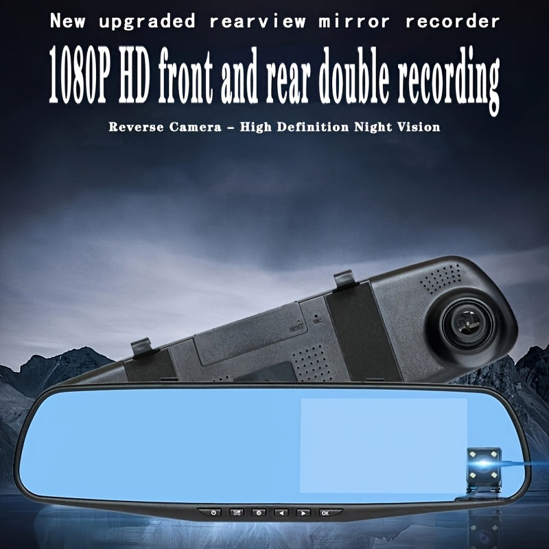 1080P HD Avtomobil paneli kamerası Kecha ko‘rish Dual ekran oldi orqa yozuv 64GB xotira