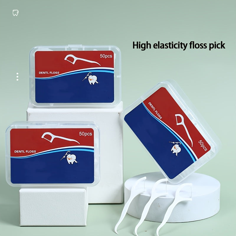 100 Pcs Dental Floss Picks Polyester Curved Design Deep Cleaning