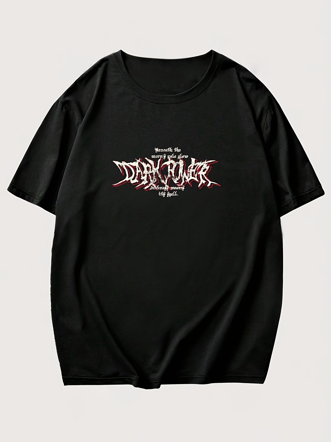 Women's Y2K Letter Print Crew Neck Short Sleeve T-Shirt for Spring Summer