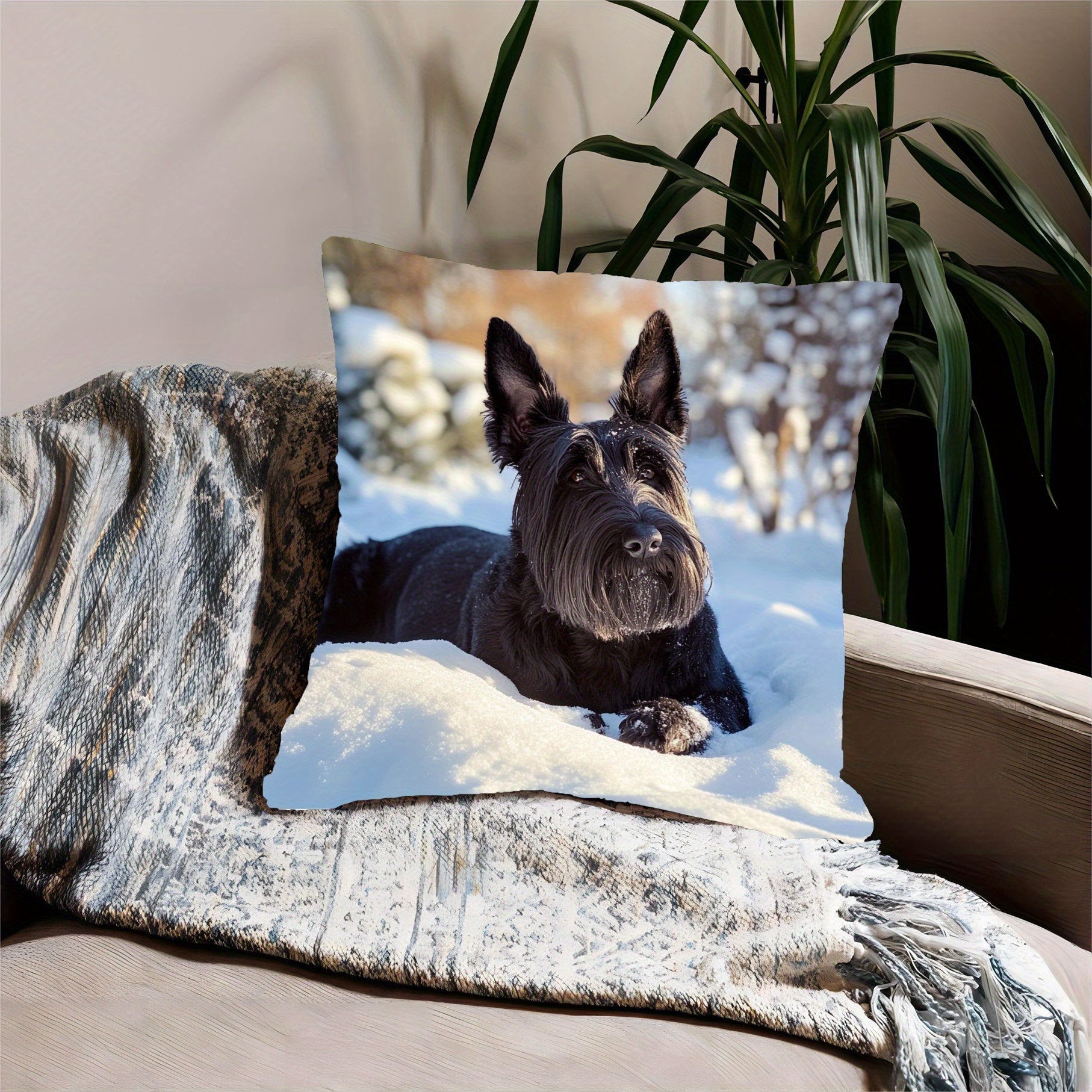 Dog Throw Blanket Cozy Polyester 45x45 cm Soft Warm Couch Bed Decor