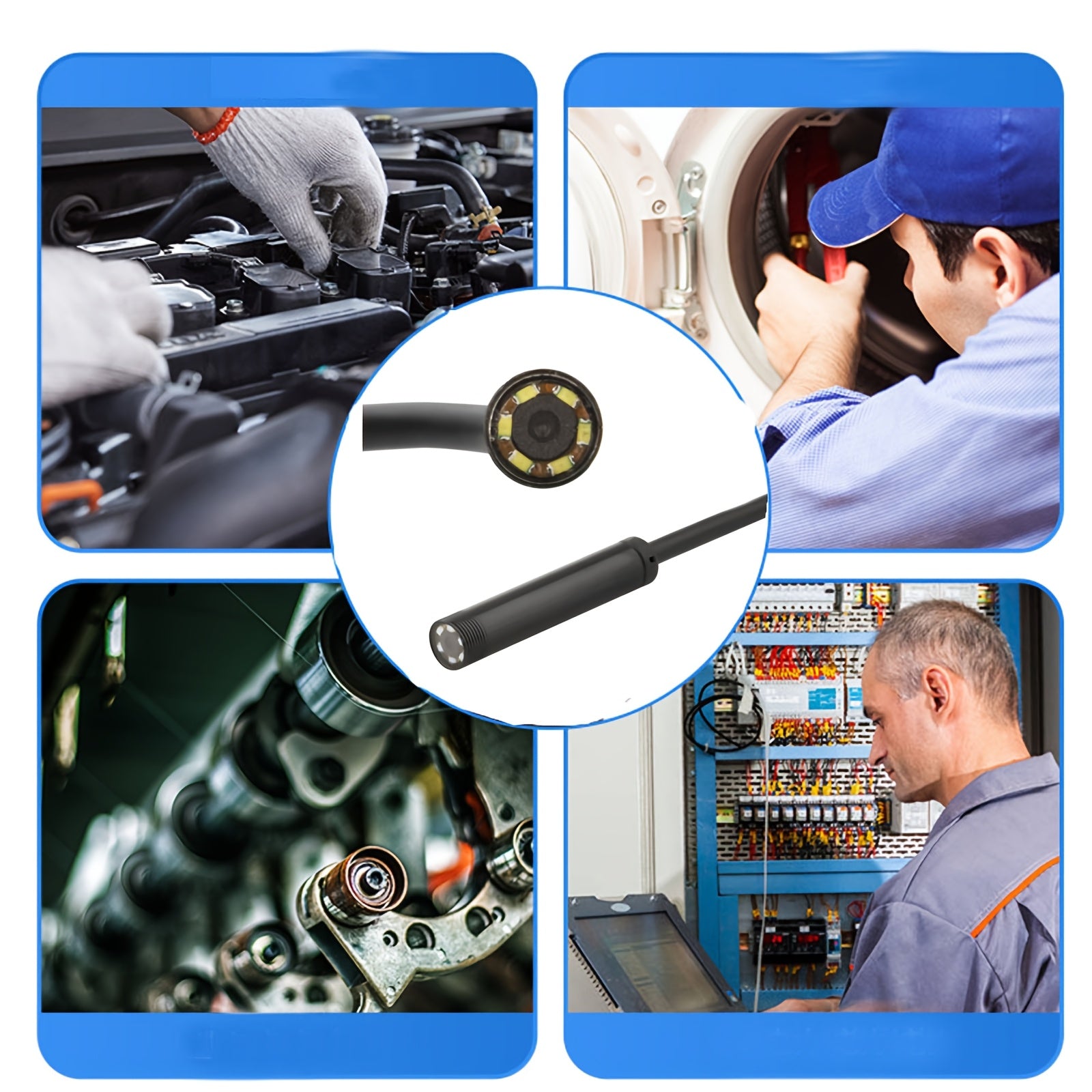 5.5mm Endoskop Kamera Type C Kabel bilan Android Windows Qurilmalari uchun 1m-10m Uzunlikda 480P Video Tekshiruvi